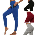 Solid blank comfortable yoga pants with pockets high waist seamless sweatpants women